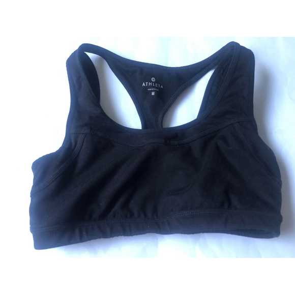 Athleta Black Racerback Sports Bra M - Picture 1 of 6